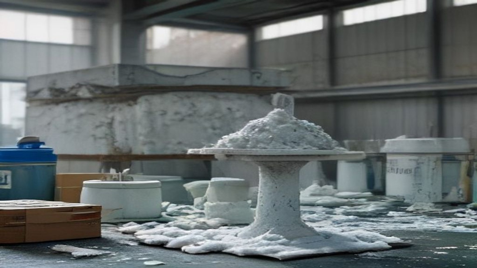 Editorial foam scene for The Recycling Problem: Environmental Limitations of Foam Sculptures